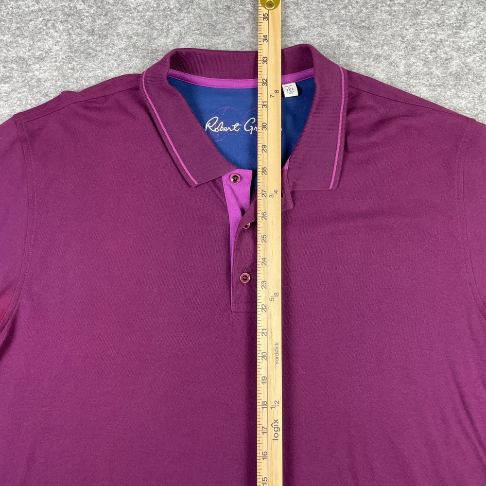 Robert Graham Polo Shirt Mens 3XL Purple Classic Fit Short Sleeve Designer - Picture 6 of 10